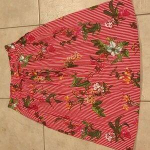 Truly For You Boho Cotton Pleated Floral Skirt Size Small